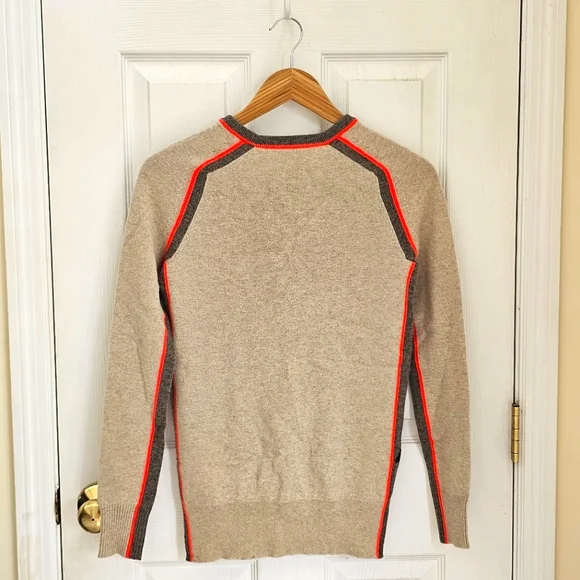 Autumn Cashmere Neon Piping High-Low Cashmere Sweater Sz XS - Picture 2 of 4